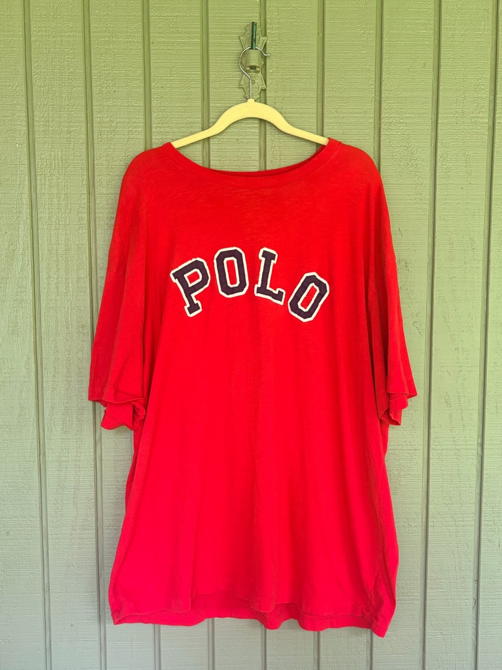 Polo Ralph Lauren Spellout Graphic T-Shirt Red Blue Arc Logo 100% Cotton 2XB